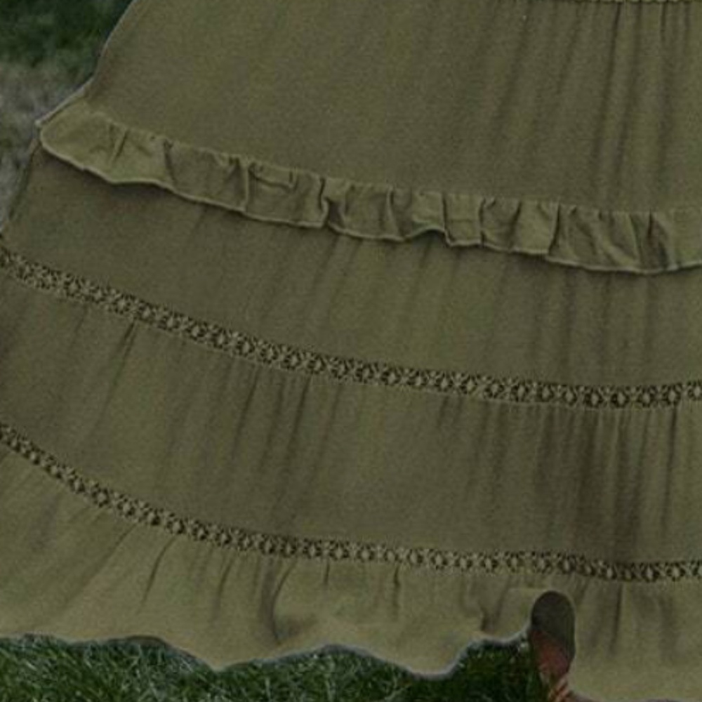 Boho Navy Blue Ruffle Hem Tassel Summer Maxi Skirt - Picture 7 of 12